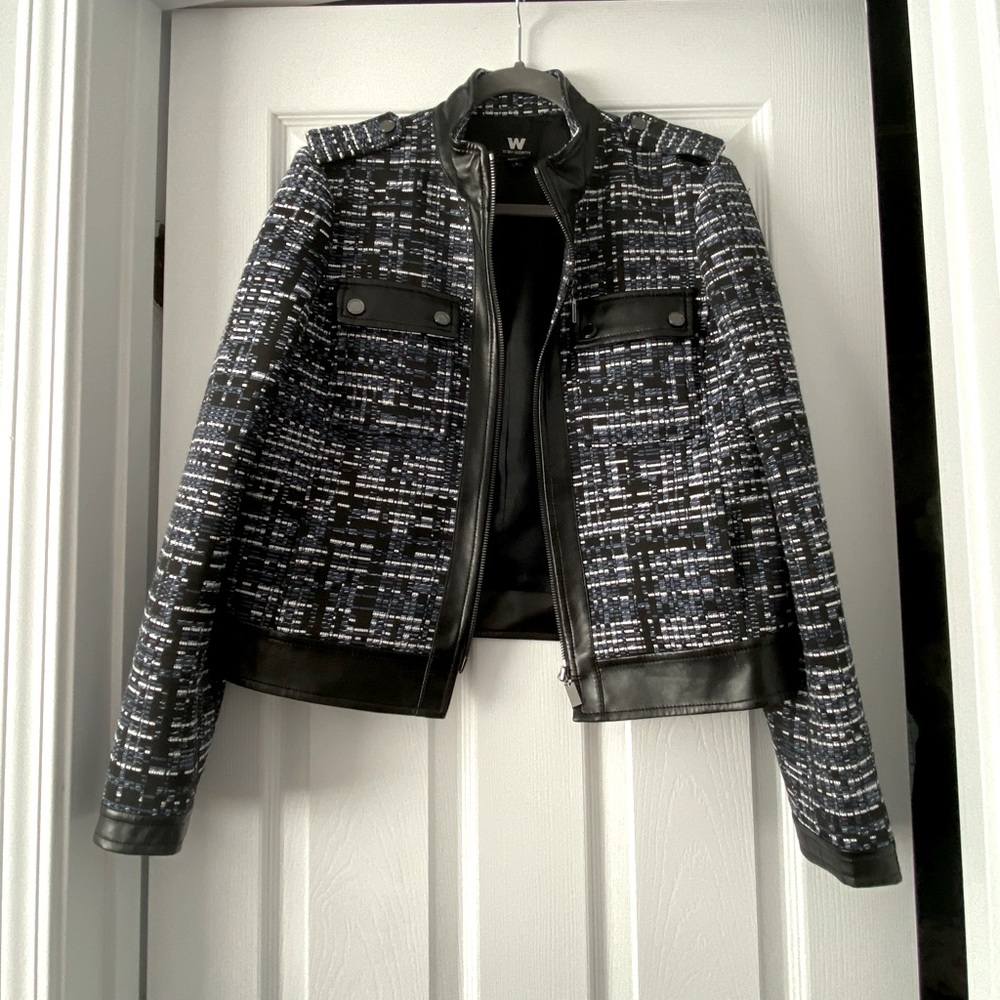 W by Worth blue/white/black small blazer/jacket